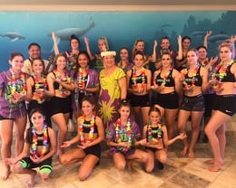 Dreamers Cheer team bonding learning to Hula in Hawaii 2019